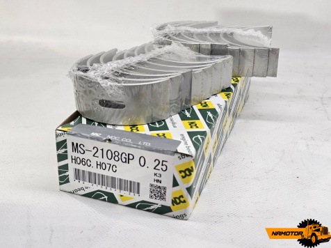 Вкладыши коренные H06C, H07C. H07D. D6DA M218H1, MS-2108GP/MS-2111GP, 11701-1790, 11701-1641, 11701-1661, 11701-1602, 11701-2020, 11701-2290A (SIZE 0.25)