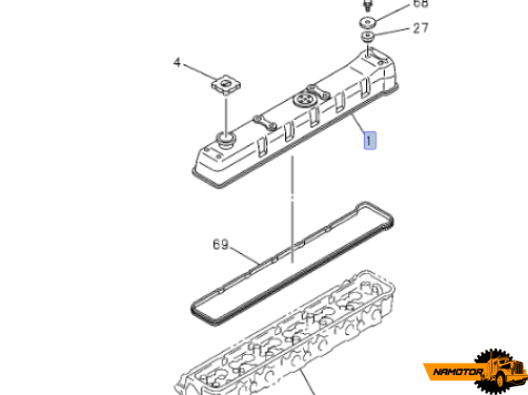 Клапанная крышка ISUZU 6WG1 1999- 1-11180-416-0. 1111804160. ORIGINAL