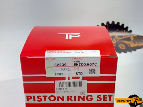 Кольца поршневые HINO H07C, EH700. 13011-1610B, 13011-1620, 13011-1010, 13011-1011, 13011-1021, 13011-2090, 13011-2070, 15135. "STD" ТР 32239